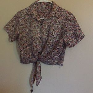 American apparel toe floral blouse xs/s